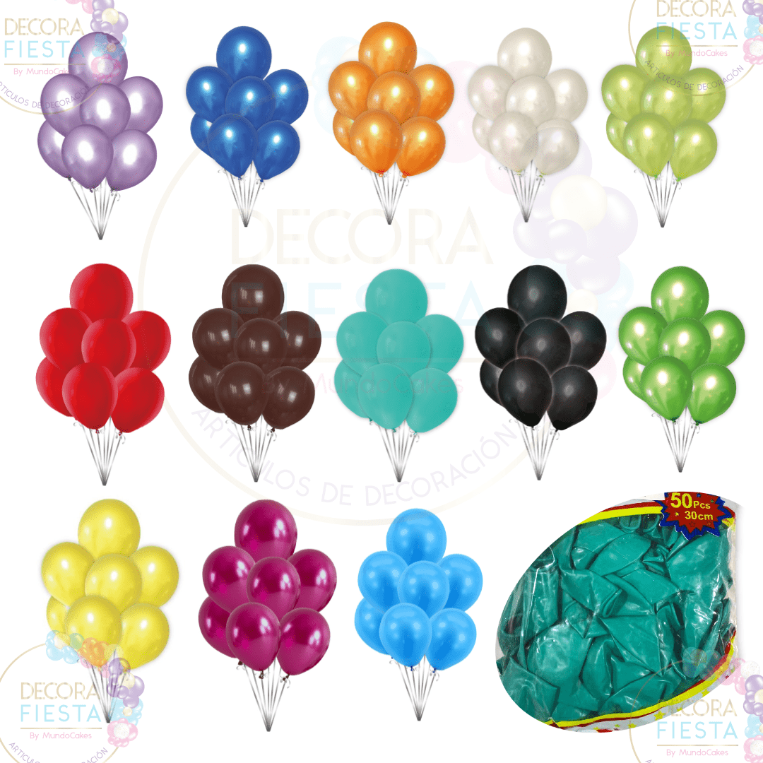 Set Globos Latex Cm Mundo Cakes